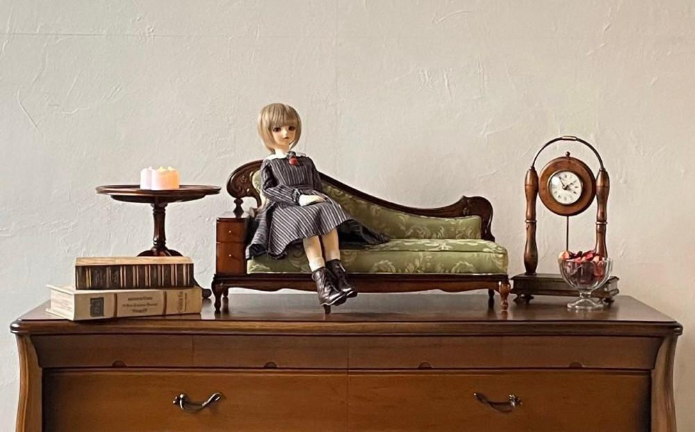 アンティーク(本体)×グリーン(クッション)】松永工房 Petit アンティーク(本体)×グリーン(クッション)】松永工房 Petit