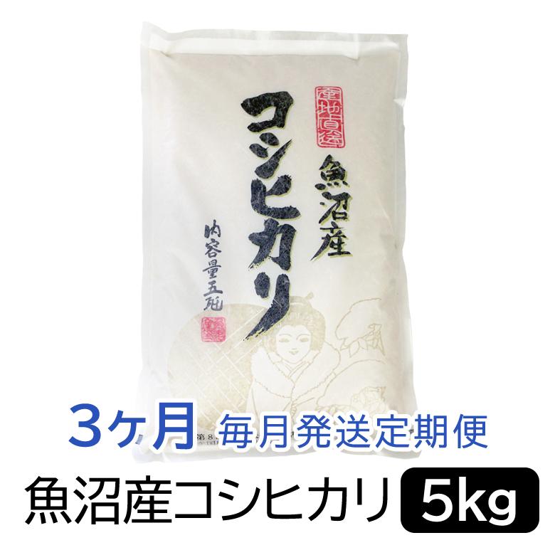 【令和6年産】お米マイスター厳選！魚沼産コシヒカリ５kg×３ヶ月毎月発送　定期便