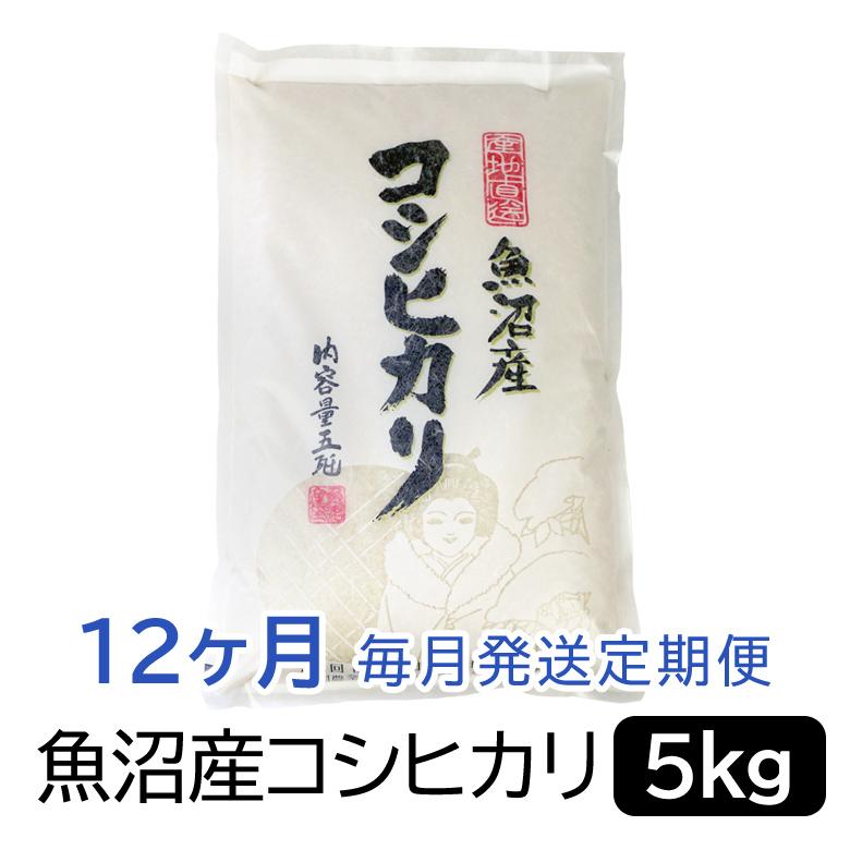 【令和6年産】お米マイスター厳選！魚沼産コシヒカリ５kg×12ヶ月毎月発送　定期便