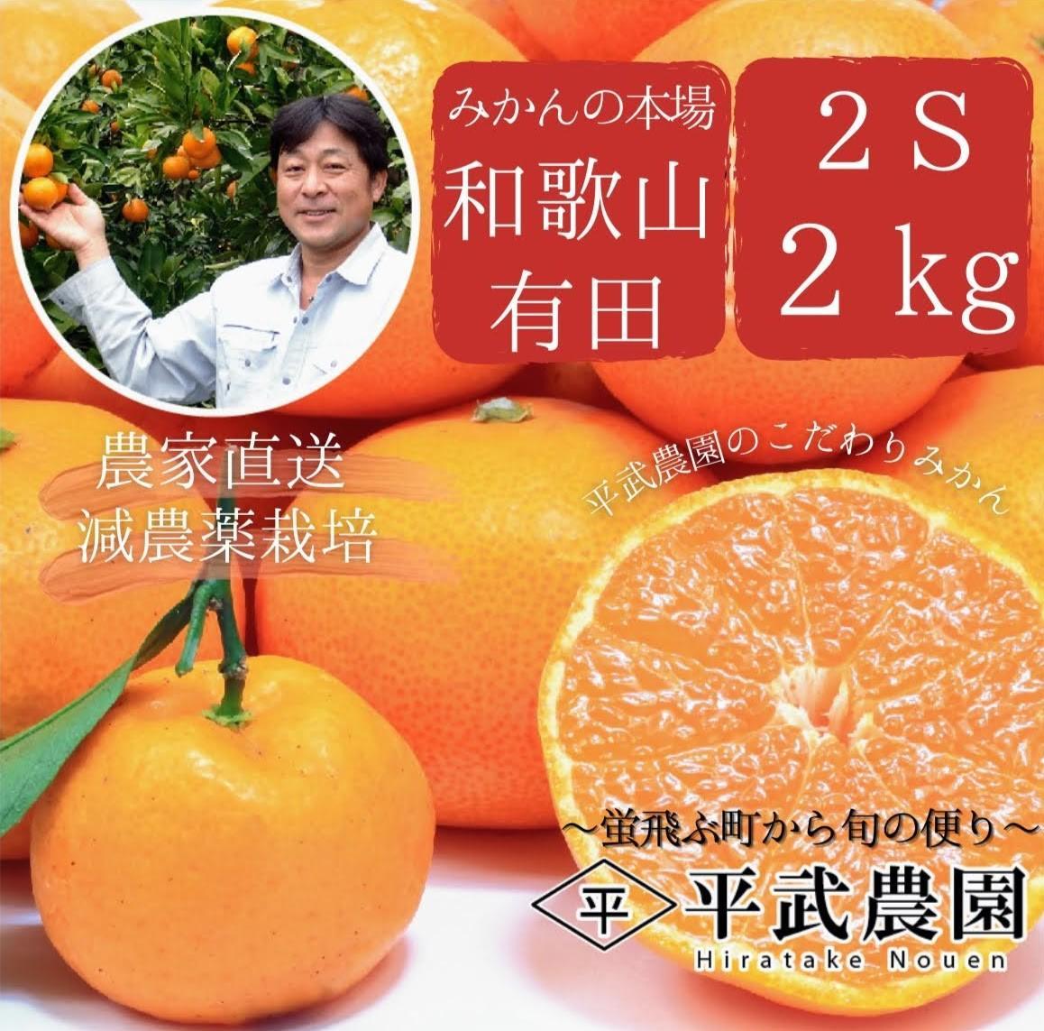 完熟有田みかん 約2kg 2Sサイズ(小玉) 秀品 平武農園 農家直送 蛍飛ぶ町から旬の便り