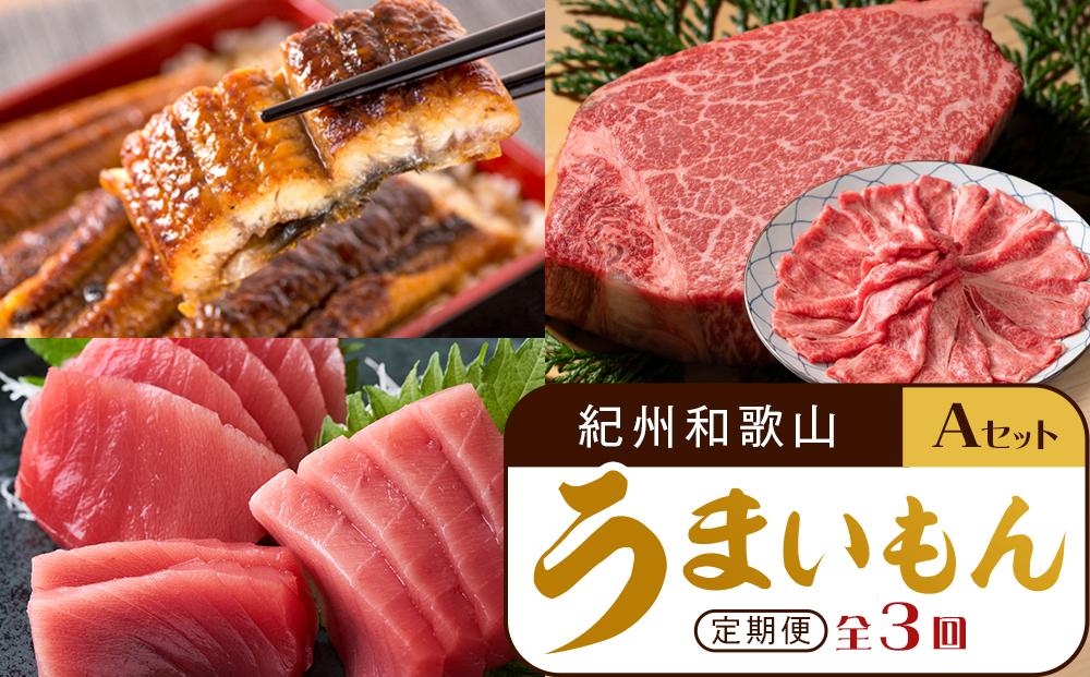 【定期便 全3回】紀州和歌山うまいもんセットA（生まぐろ・うなぎ蒲焼・熊野牛）【UT125】