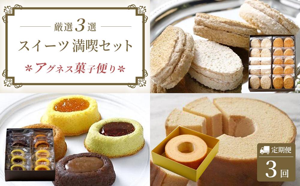 【定期便全3回】アグネス菓子便り　三つ星コース