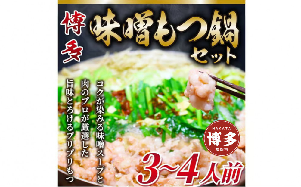 博多味噌もつ鍋　3～4人前セット