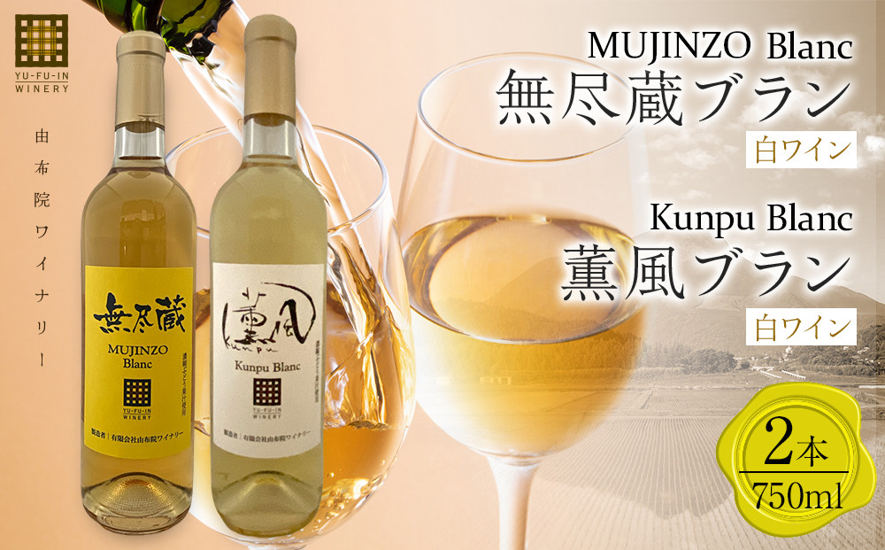 無尽蔵ブラン・薫風ブラン&nbsp;白ワイン&nbsp;750ml×各1本&nbsp;計2本＜由布院ワイナリー＞