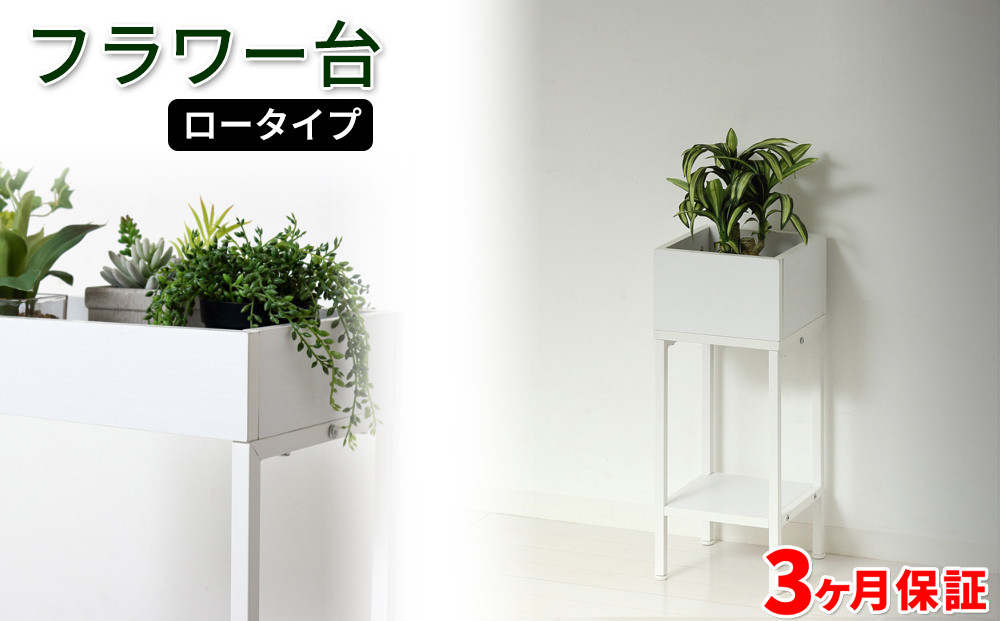 プランタースタンド棚付&nbsp;ロータイプ&nbsp;約W22×D22×H55cm&nbsp;白木目&nbsp;小物スタンド&nbsp;AKU1044057