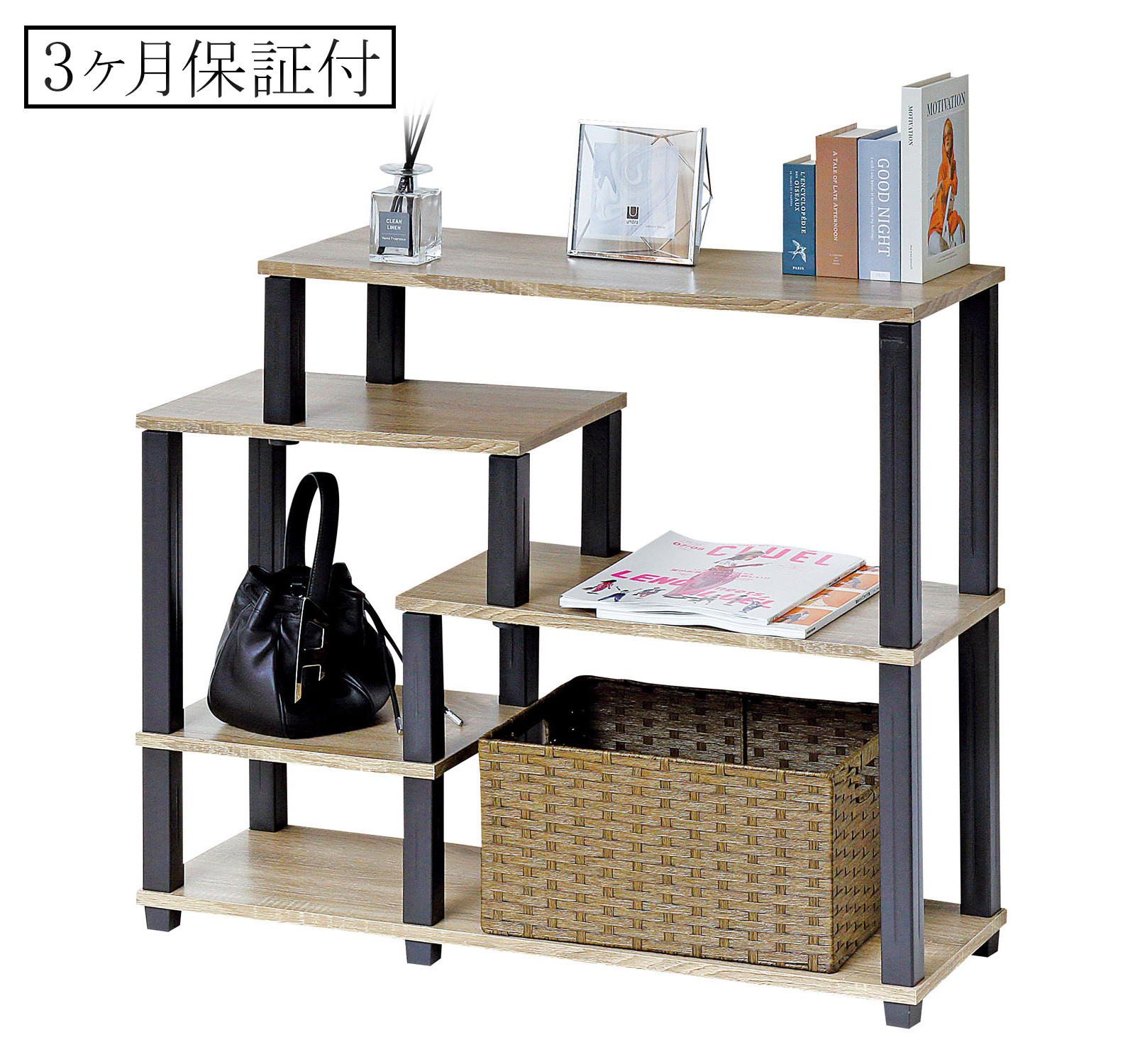 ディスプレイラック&nbsp;約幅90×奥行29.5×高さ76cm&nbsp;オープンラック&nbsp;ショップ家具&nbsp;組立簡単&nbsp;見せる収納&nbsp;可愛い&nbsp;おしゃれ&nbsp;ラック&nbsp;組立簡単&nbsp;AKU1044113