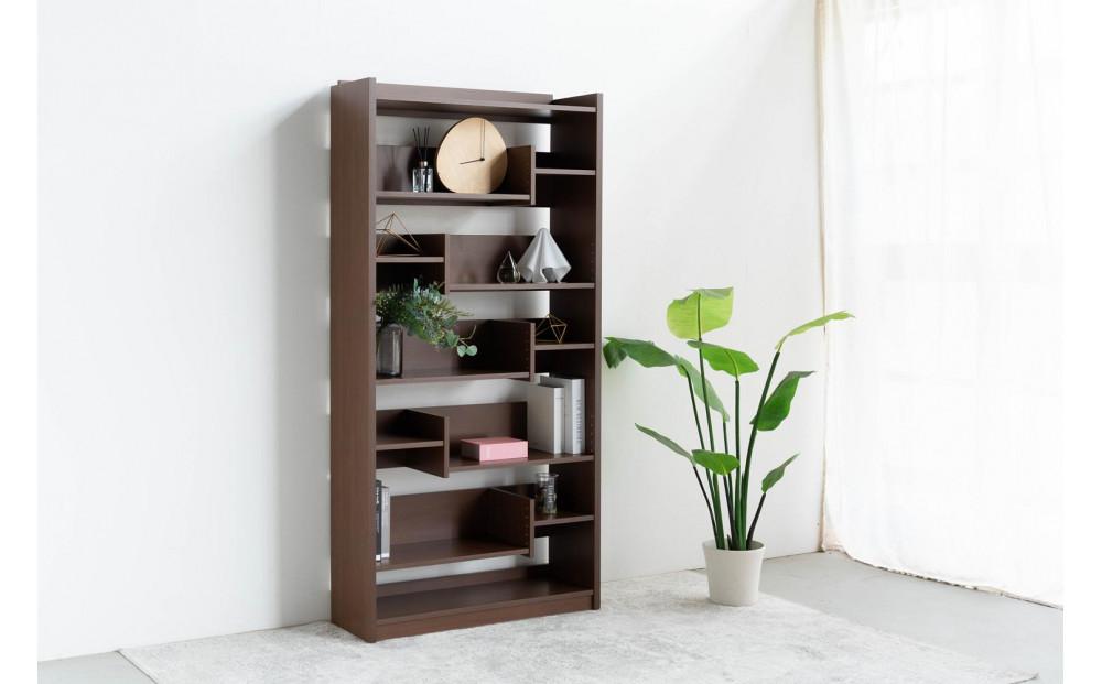 高級木製本棚 横へのスライド式　高さも変更可能　高級ブラウン 高級木製本棚 横へのスライド式 高さも変更可能 高級ブラウン 木製本棚