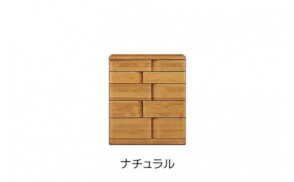 取っ手が変わったアルダー材75-5段ハイチェスト ハート(ナチュラル)