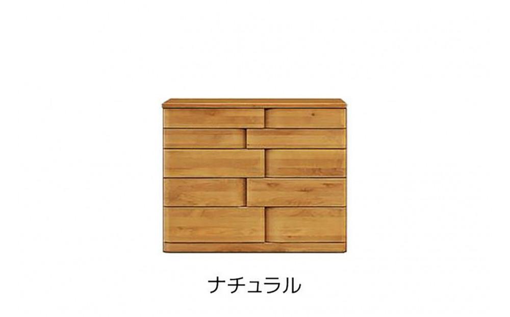 取っ手が変わったアルダー材105-5段ハイチェスト ハート(ナチュラル)