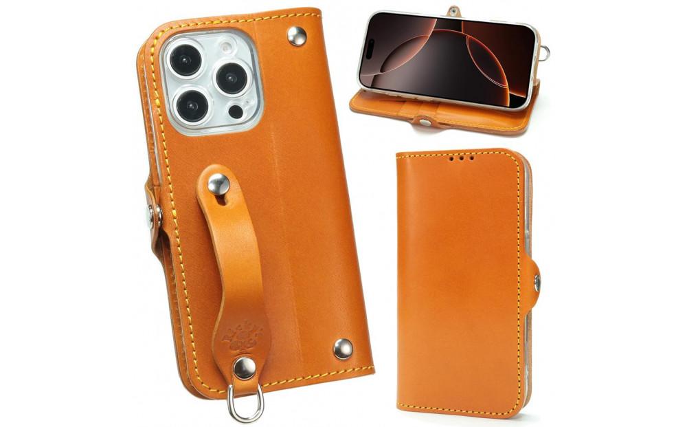 EFGS&nbsp;iPhone&nbsp;16Pro&nbsp;手帳型&nbsp;ケース&nbsp;栃木キャメル&nbsp;【左開き】&nbsp;TPU&nbsp;スタンド&nbsp;カード入れ&nbsp;ベルト付き&nbsp;栃木レザー&nbsp;本革&nbsp;リッキーズ