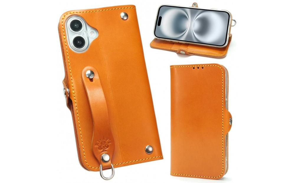 EFGS&nbsp;iPhone&nbsp;16Plus&nbsp;手帳型&nbsp;ケース&nbsp;栃木キャメル&nbsp;【左開き】&nbsp;TPU&nbsp;スタンド&nbsp;カード入れ&nbsp;ベルト付き&nbsp;栃木レザー&nbsp;本革&nbsp;リッキーズ