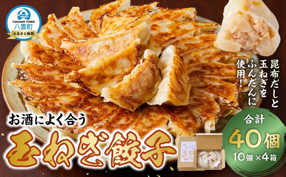 【食感と昆布だしにこだわり】 お酒によく合う玉ねぎ餃子40個(10個×4箱)【 餃子 ぎょうざ 玉ねぎ餃子 冷凍餃子 加工品 冷凍 おつまみ つまみ 食品 グルメ お取り寄せ お取り寄せグルメ 八雲町 北海道 】