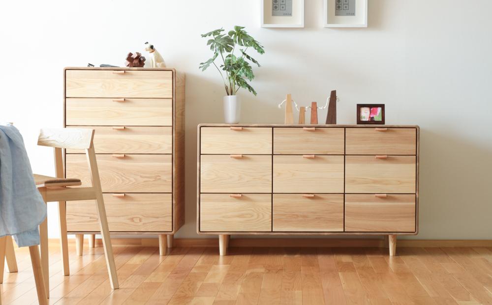 旭川家具&nbsp;WOW&nbsp;ワオ&nbsp;チェスト&nbsp;丸脚_04707