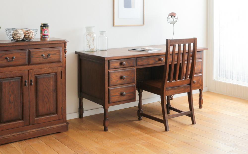 旭川家具&nbsp;山室家具製作所&nbsp;カステリア&nbsp;両袖机_04710