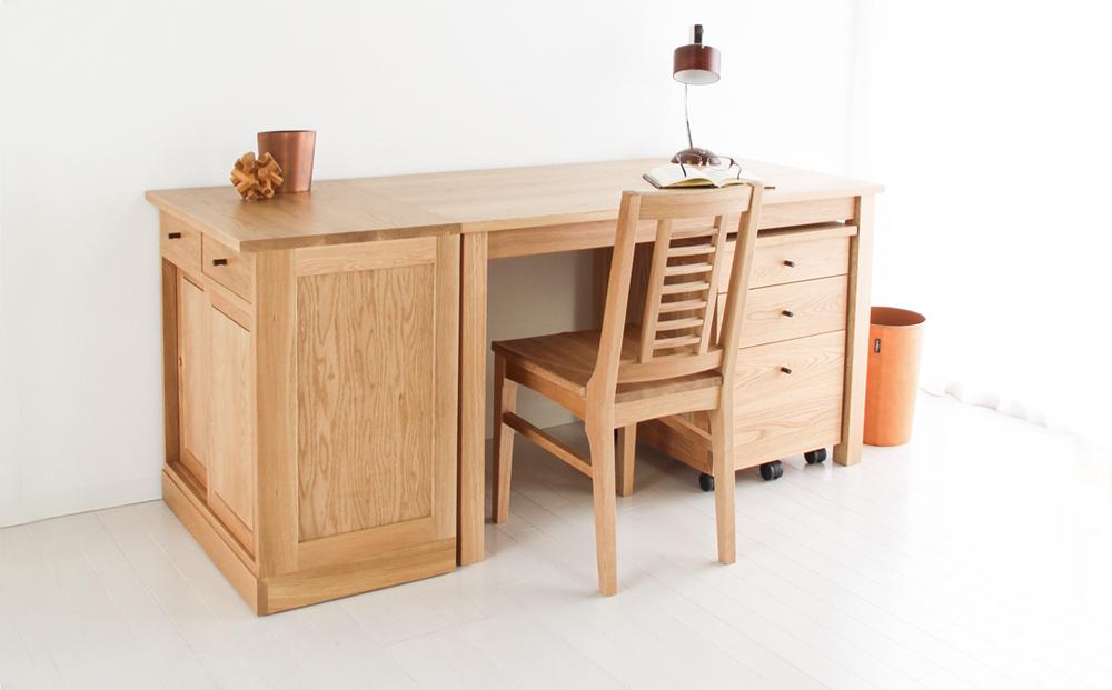 旭川家具&nbsp;山室家具製作所&nbsp;プロト&nbsp;No.101～103&nbsp;デスクセット&nbsp;北海道ナラ_04714