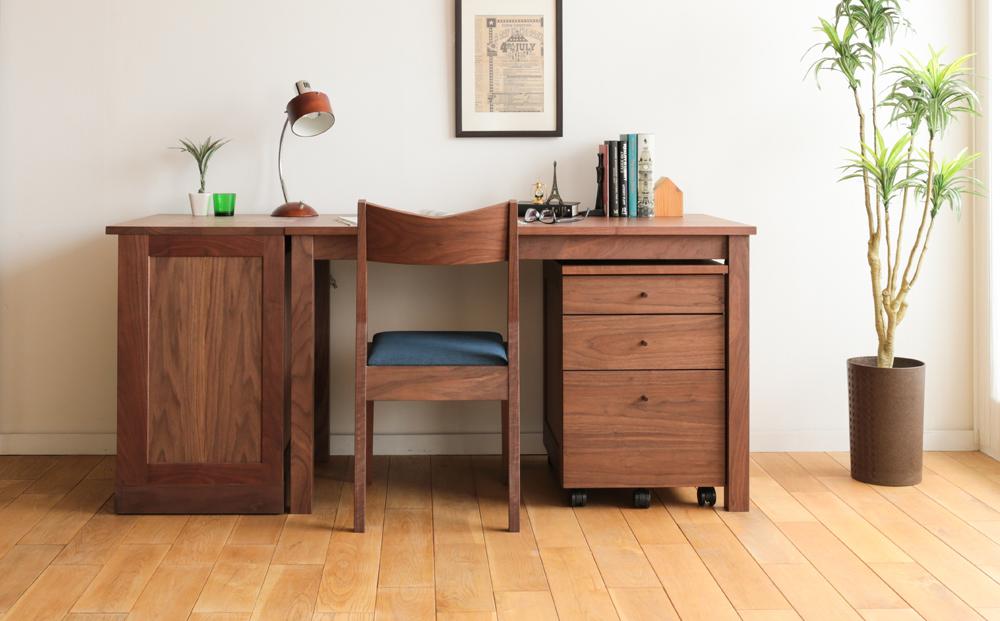 旭川家具&nbsp;山室家具製作所&nbsp;プロト&nbsp;No.101～103&nbsp;デスクセット&nbsp;ウォールナット_04715