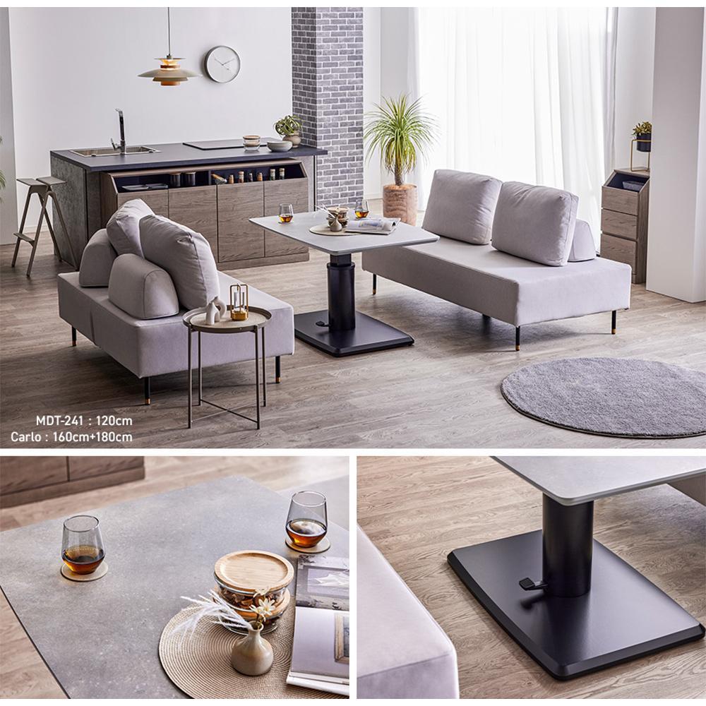 MDT-241&nbsp;昇降テーブル&nbsp;幅120&nbsp;ダイニングテーブル&nbsp;＜グレー＞【モーブル】【大川家具】