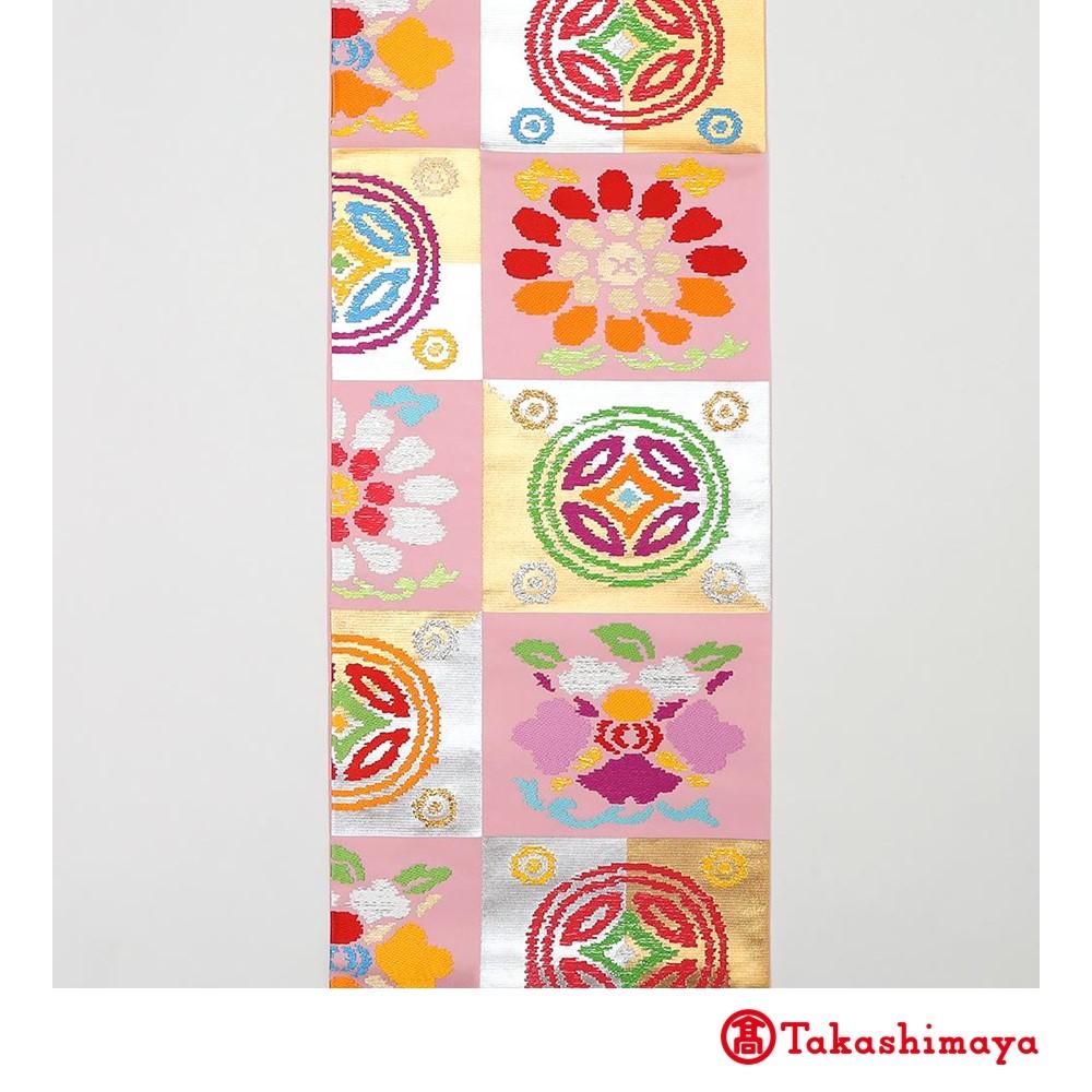 【龍村美術織物】龍村錦帯&nbsp;袋帯&nbsp;遠州七宝錦&nbsp;ピンク【高島屋選定品】