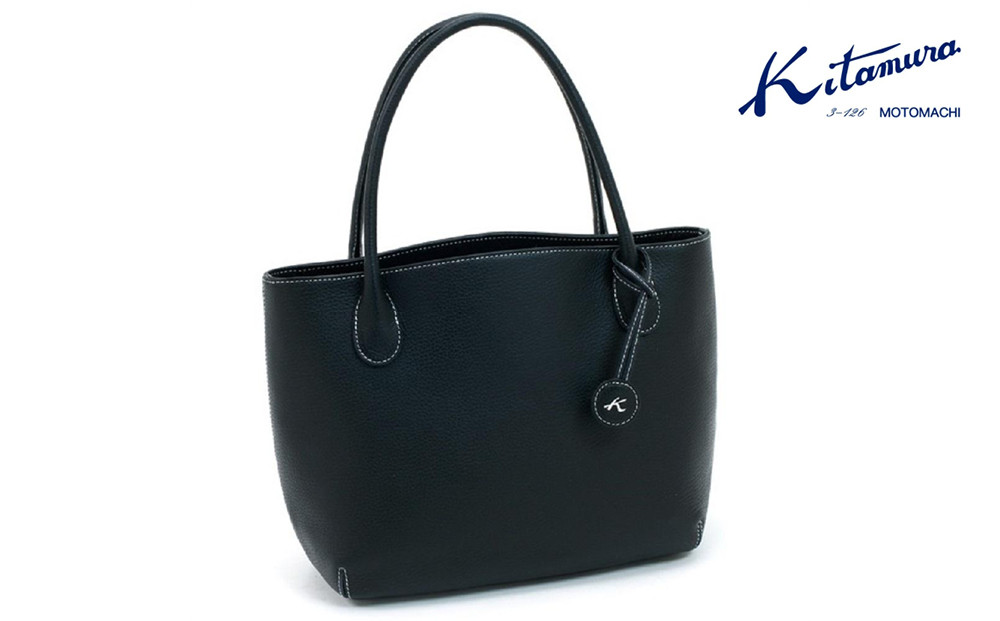 セミショルダーバッグ　(Y-1312) ダークブルー／ホワイトステッチ〈キタムラ〉