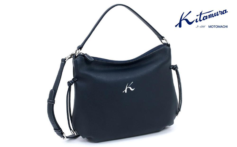 2way ハンドバッグ (Y-1328) ダークブルー／ホワイトステッチ〈キタムラ〉 | かばん バッグ ファッション ｜人気 おすすめ 送料無料｜神奈川県 横浜市