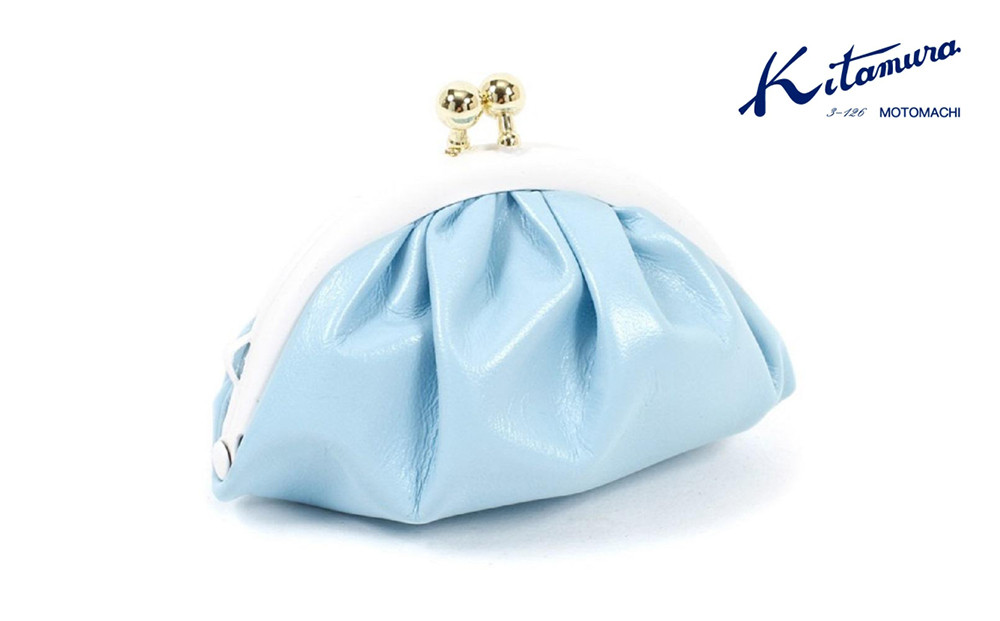 小銭入れ　(PH0759) アイスブルー／ホワイト〈キタムラ〉