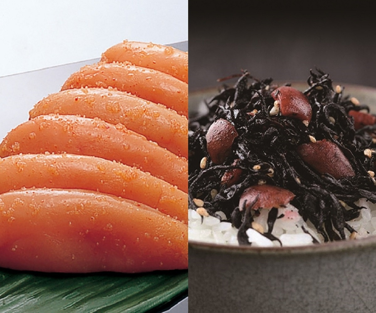 【博多大丸おすすめ品】福岡「ふく富」　千両吟味　無着色辛子明太子250ｇ・梅の香ひじき120ｇセット