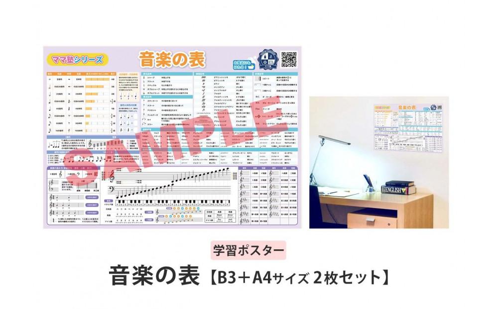 学習ポスター　音楽の表【B3＋A4&nbsp;2枚セット】