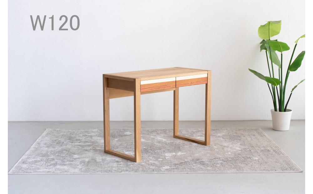 コンパクトデスク&nbsp;PASTEL&nbsp;W120&nbsp;120×45×70&nbsp;オーク無垢材&nbsp;ワークデスク&nbsp;机&nbsp;WAプラス&nbsp;大川市