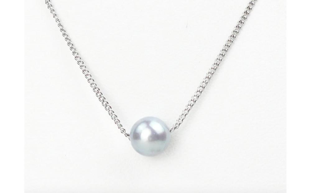 アコヤ真珠　グレーネックレス　7.5-8.5mm