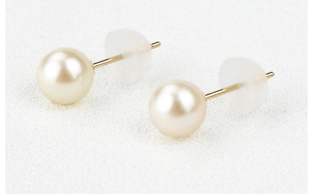 アコヤパール　ピアス　6-7mm 18金パーツ