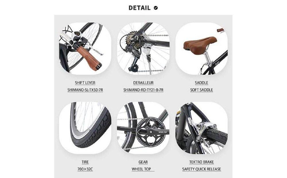 ヱビス自転車 クロスバイク・シマノ製外装7段変速・アルミフレーム