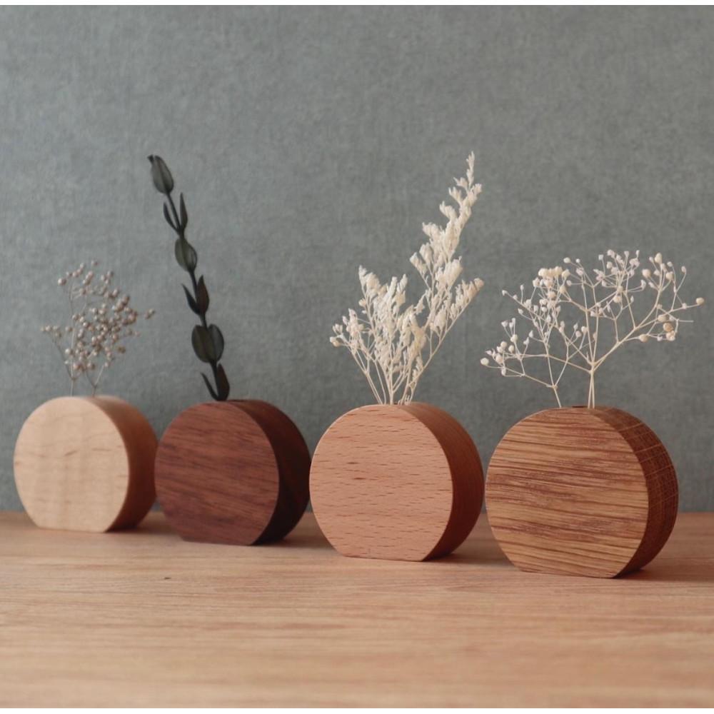 木のまんまる花瓶　４種セット