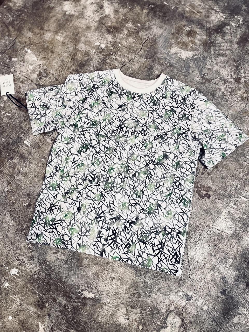 [HAM IAM]【数量限定】手差型染クルーネックTシャツ「山笹」緑炭系【Mサイズ】