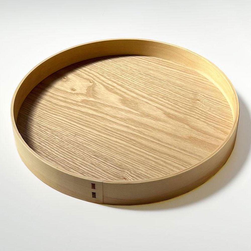 紀州塗り&nbsp;曲げわっぱ&nbsp;丸盆&nbsp;白木&nbsp;27cm&nbsp;9寸&nbsp;お盆&nbsp;トレー&nbsp;トレイ&nbsp;カワイイ&nbsp;和風&nbsp;&nbsp;お茶盆&nbsp;プレート
