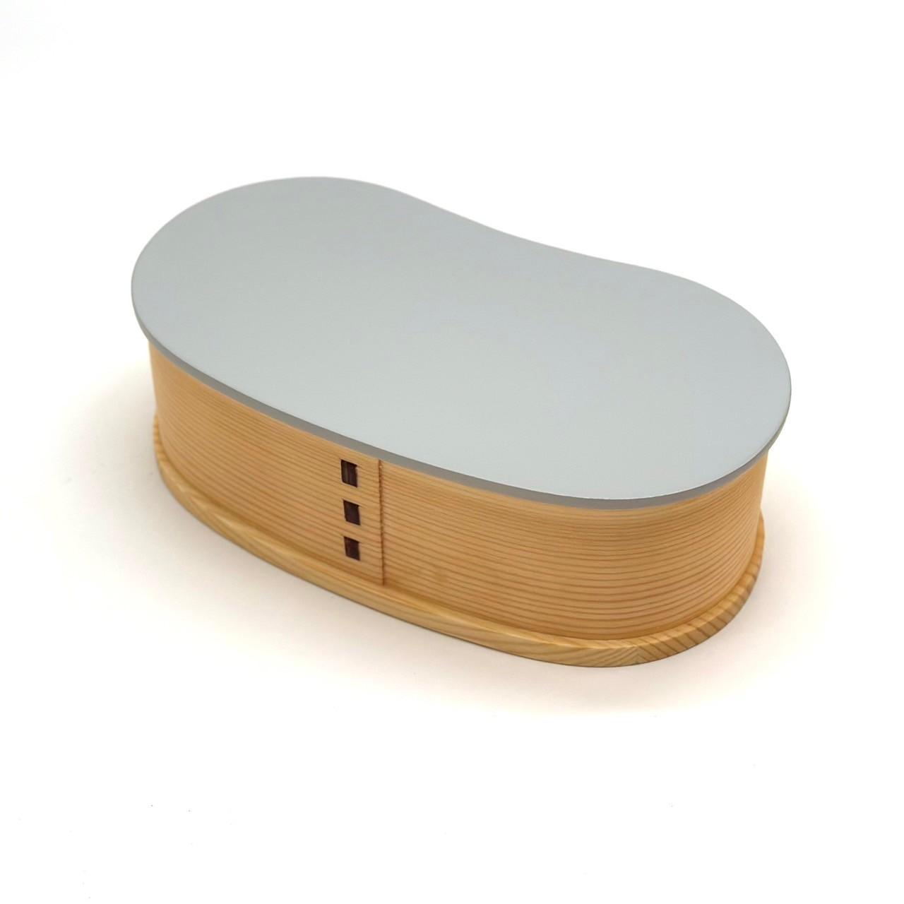 曲げわっぱ&nbsp;豆型&nbsp;パステルカラー&nbsp;グレー&nbsp;弁当箱&nbsp;紀州漆器&nbsp;まげわっぱ&nbsp;お弁当&nbsp;新生活&nbsp;女子&nbsp;大学生