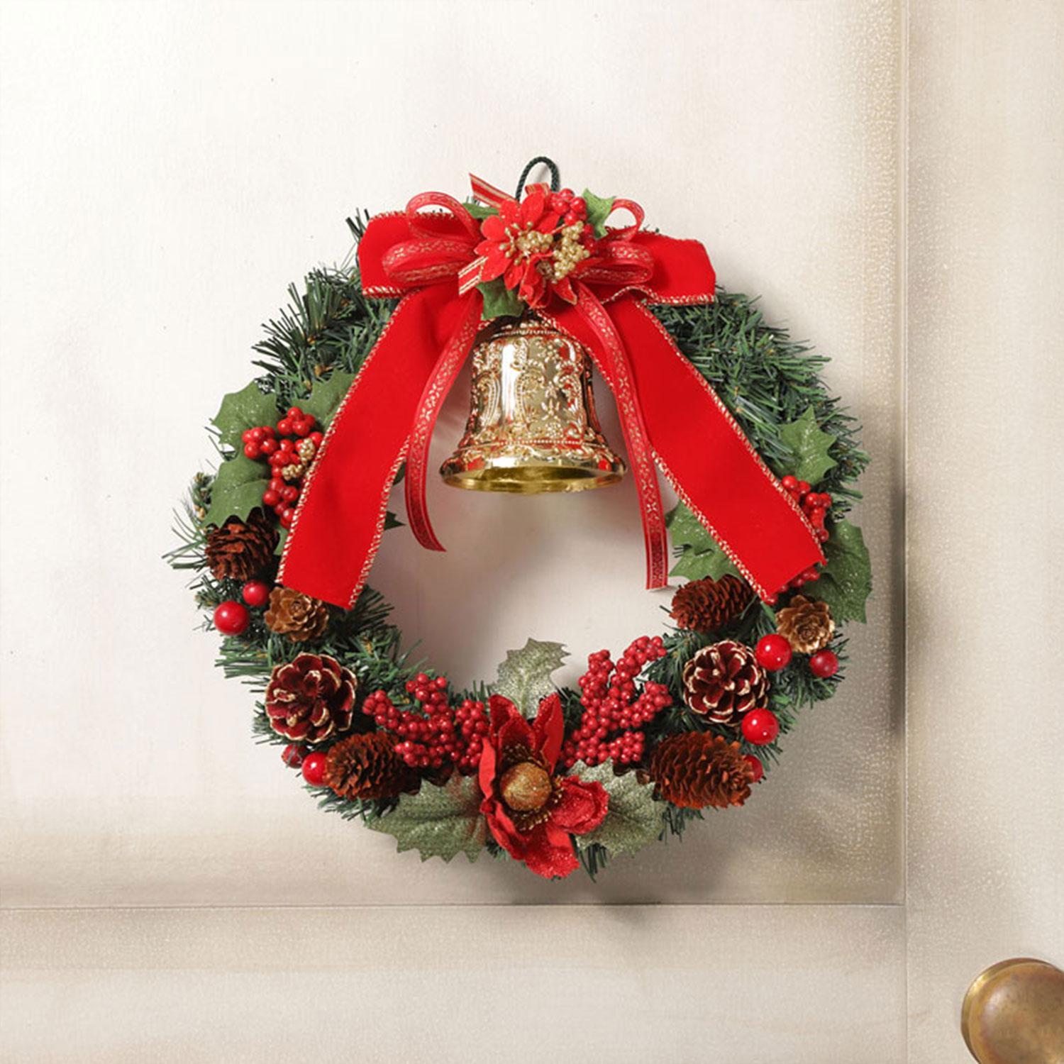 クリスマスリース 25cm レッド