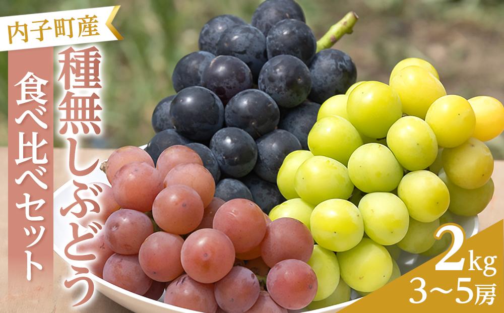 【2025年】＜赤秀＞　種無しぶどう食べ比べセット3～5房（2ｋｇ）内子町産