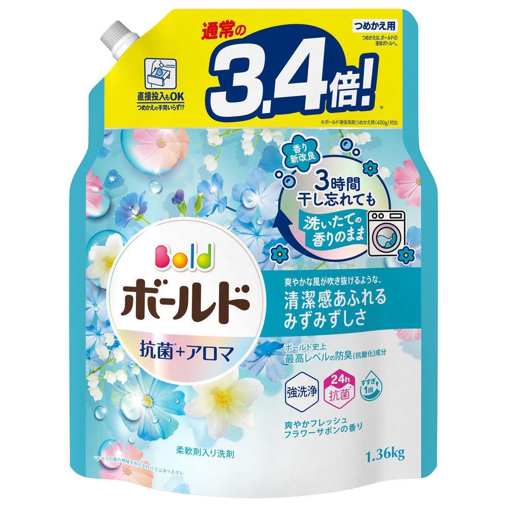 ボールドジェル詰め替え 爽やかフレッシュフラワーサボンの香り 1360g 6個セット
