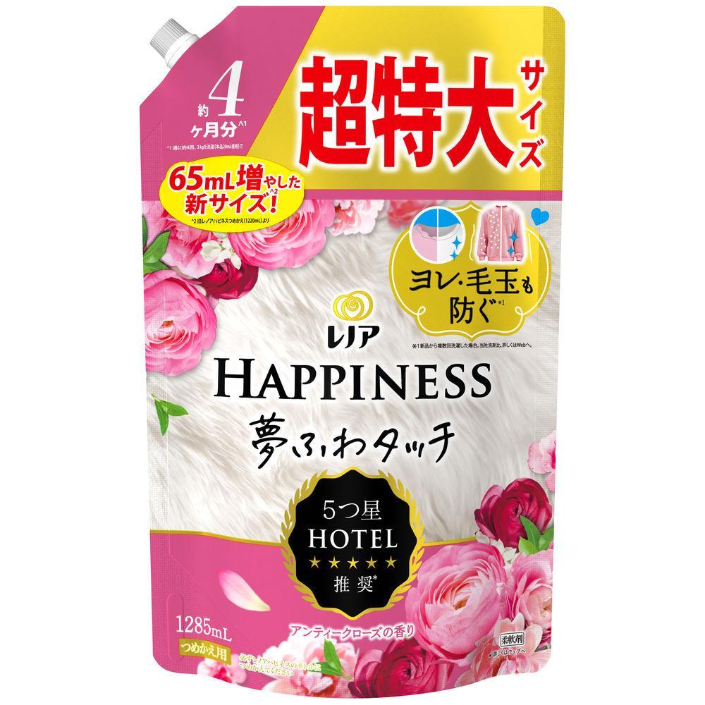 レノアハピネス夢ふわタッチ華やかに香るアンティークローズ詰替用超特大サイズ　1,285mL×6個セット