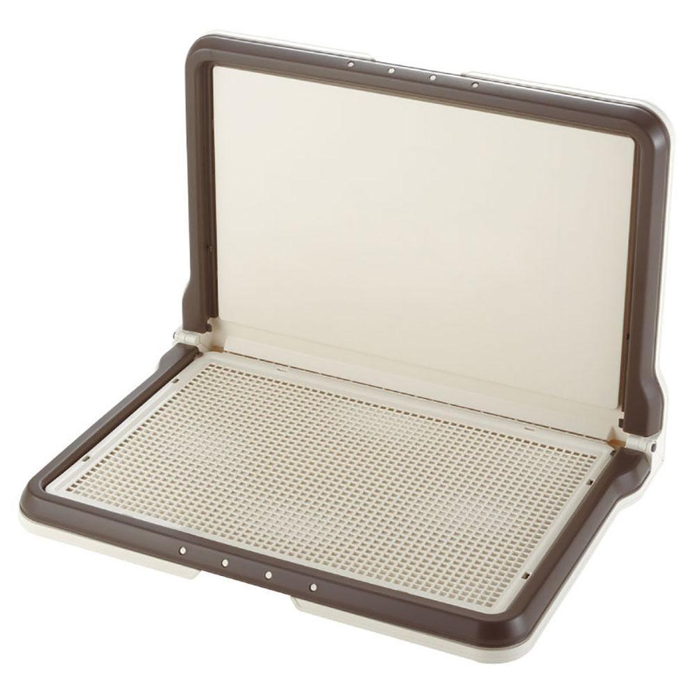 しつけ用ステップ&nbsp;L型トレー&nbsp;ワイド&nbsp;【ダークブラウン】&nbsp;犬&nbsp;ペット