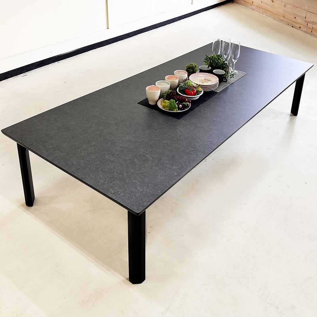 座卓&nbsp;折りたたみ&nbsp;テーブル&nbsp;（開梱設置込み）&nbsp;完成品&nbsp;折り畳みテーブル&nbsp;長方形&nbsp;座卓&nbsp;センターテーブル&nbsp;ローテーブル&nbsp;&nbsp;180cm&nbsp;大川市&nbsp;大川家具&nbsp;（アルベルブラック&nbsp;180&nbsp;×&nbsp;90&nbsp;）※熱・キズに強い