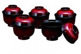 3.2吸物椀&nbsp;篁&nbsp;5客入（食器洗浄機OK）&nbsp;紀州漆器［YS41］