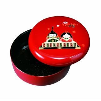 5.5寸&nbsp;菓子器&nbsp;朱&nbsp;招福雛【YG93】