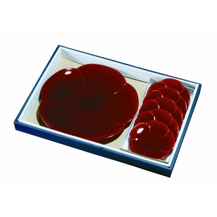 梅型盛皿&nbsp;セット&nbsp;両面春慶塗【YG98】