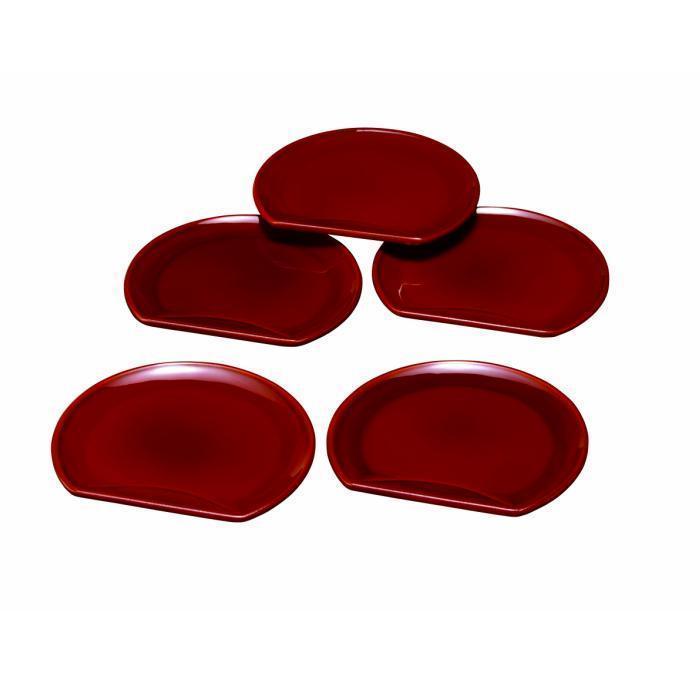 4.5寸&nbsp;半月銘々皿&nbsp;両面春慶塗&nbsp;(5枚組)【YG119】