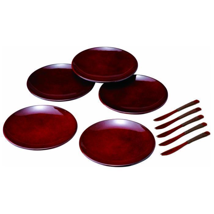 4.5寸&nbsp;銘々皿&nbsp;ななこ（5枚入・フォーク付）【YG129】