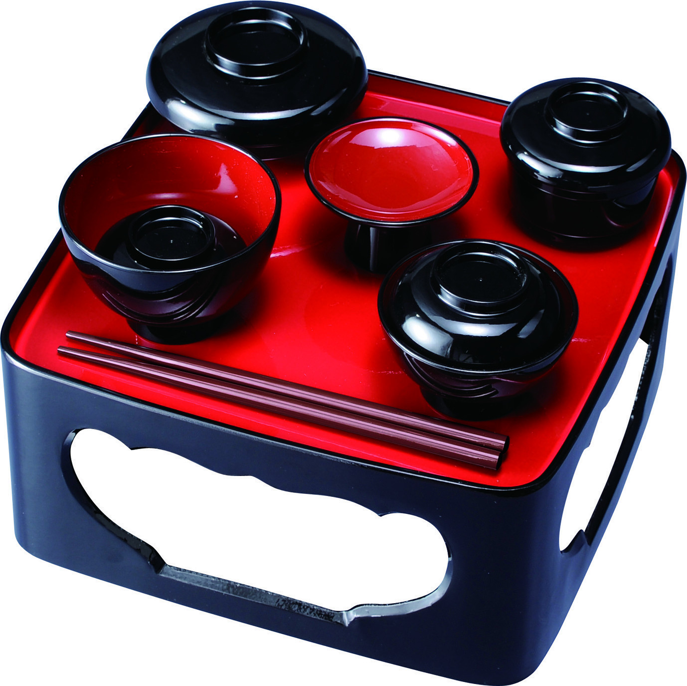 【6.5寸】仏器膳&nbsp;&nbsp;黒内朱&nbsp;椀付【YG374】