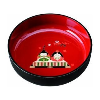 7.0寸&nbsp;菓子鉢&nbsp;朱&nbsp;招福雛【YG84】