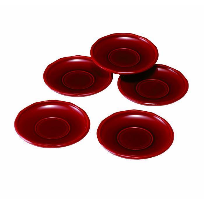 4.0寸&nbsp;茶托&nbsp;ダイヤカット&nbsp;両面春慶塗&nbsp;(5枚組)【YG105】