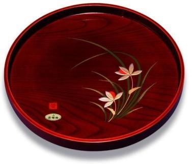 木製丸盆&nbsp;30cm&nbsp;春らん【YG390】